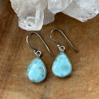 Larimar oorhangers zilver 925 gehalte