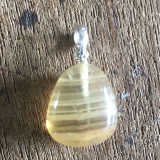 Gele fluoriet gezondheidshanger aan zilveren oog 925 gehalte