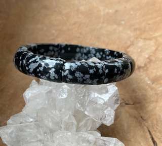 Sneeuwvlok obsidiaan armband