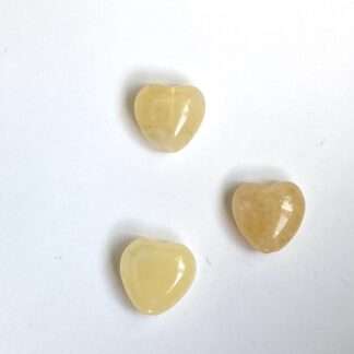 Gele jade kraal hart 10 mm