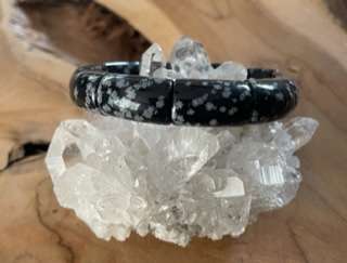 Sneeuwvlok obsidiaan armband