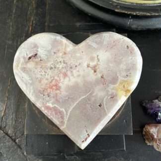 Roze amethist hart 12 cm