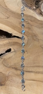 Labradoriet armband gezet in zilver 925 gehalte