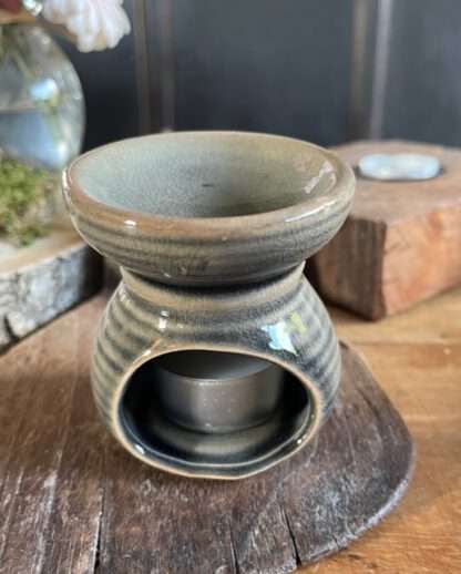 Aromabrander keramiek grijs/ groen mini