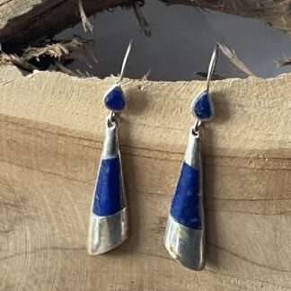 Lapis lazuli oorbellen zilver 925 gehalte