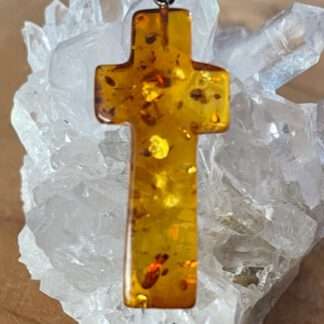 Barnsteen / amber hanger kruis