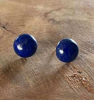 Lapis lazuli oorbellen 12 mm zilver 925 gehalte
