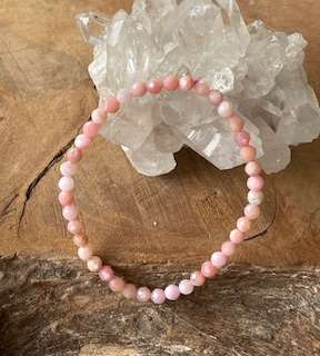 Roze opaal armband facet 5 mm