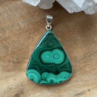 Malachiet hanger gezet in zilver 925 gehalte
