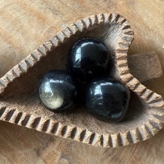 Obsidiaan goud trommelsteen