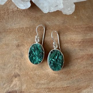 Malachiet oorhangers
