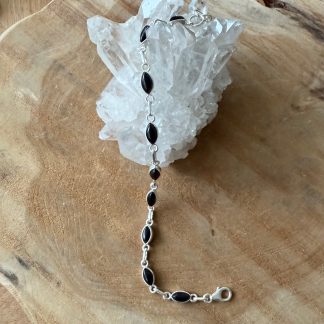 Onyx armband gezet in echt zilver 925 gehalte