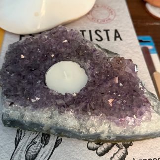 Amethist ruw waxinelichthouder