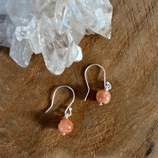 Zonnesteen oorhangers zilver 925 gehalte