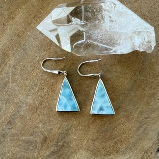 Larimar oorhangers zilver 925 gehalte