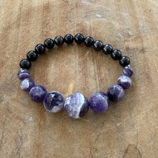 Shungiet armband 6 mm met Amethist