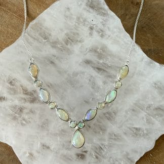 Opaal collier zilver 925 gehalte